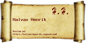 Halvax Henrik névjegykártya